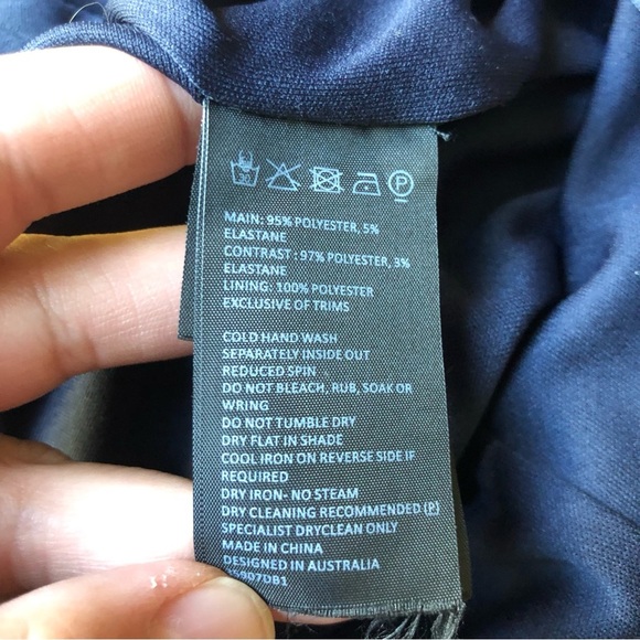 Bardot Raven Dress Size 10 Dark Navy Velvet Midi Thigh Slit Modern Chic Romantic - Picture 8 of 8